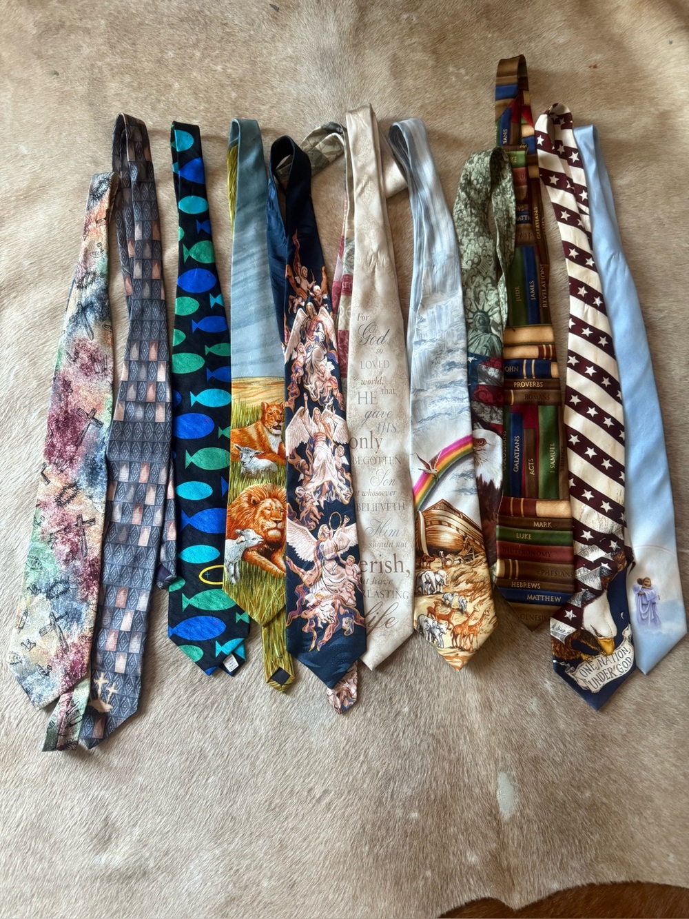 Assorted Men's Decorative Silk Ties - Multi Color 12 total